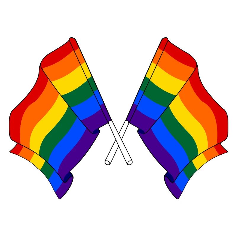 Deux drapeaux arc-en-ciel