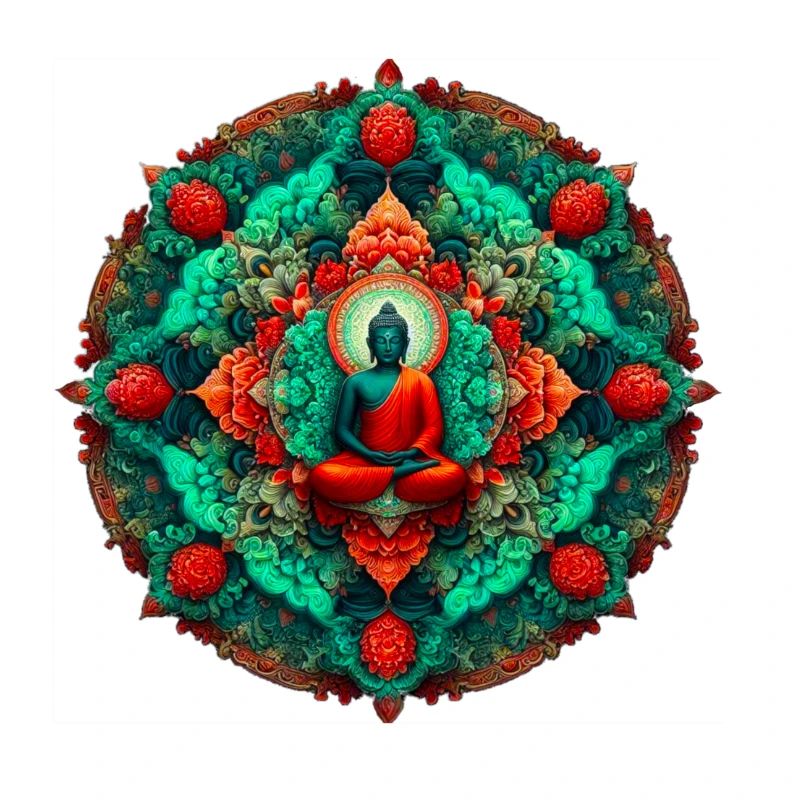 Mandala Buddha teal