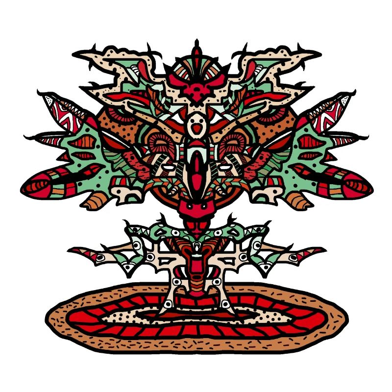 Totem Dragon Mandala Psychedelic