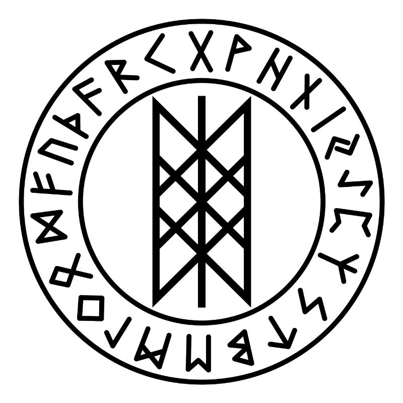 Wyrd black runes circle