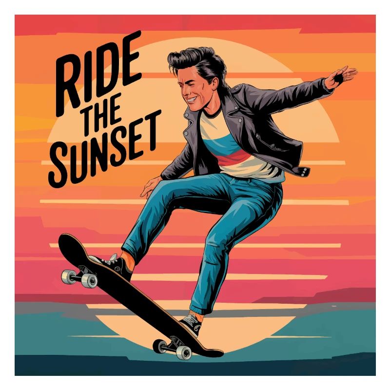 Ride the Sunset Skateboarder