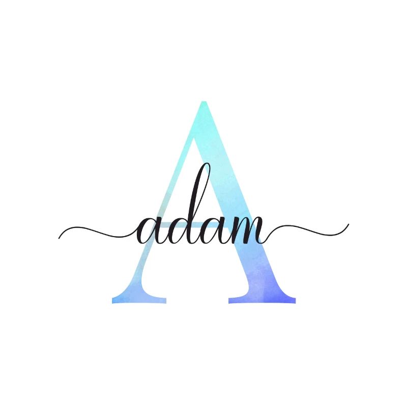 A| Monogramme | Nom | Adam | Aquarelle