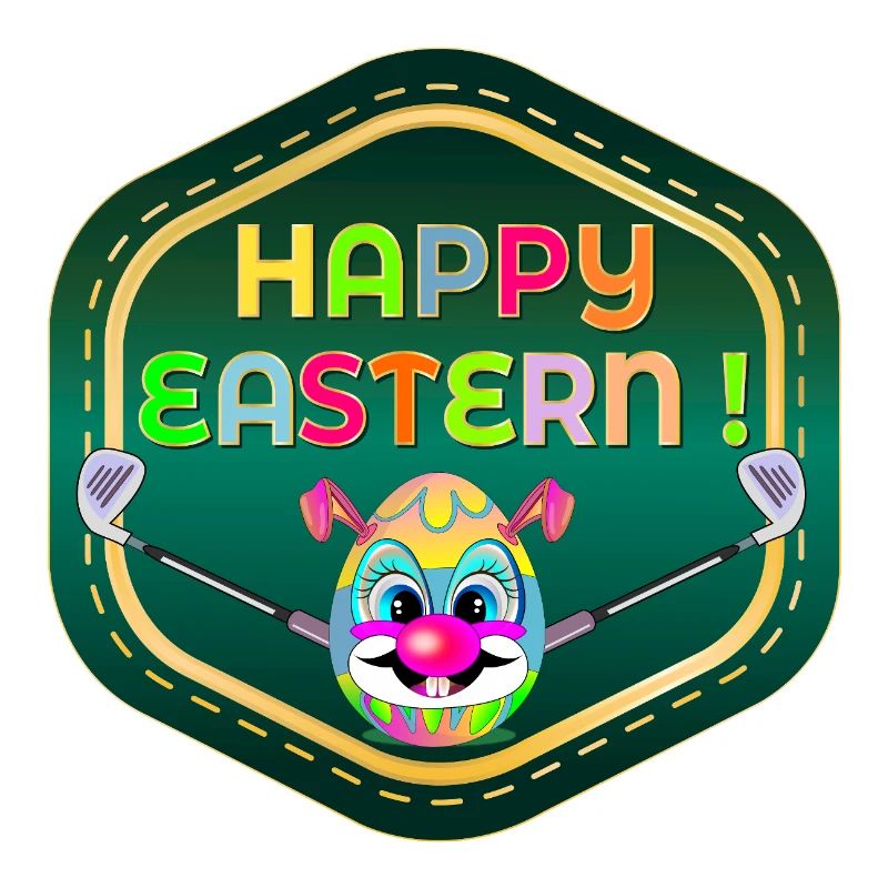 HAPPY EASTERN EGGS PLAYING GOLF