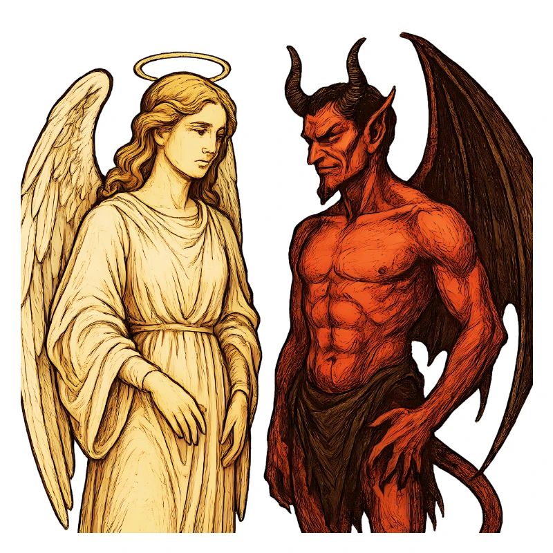 Ange céleste vs démone ardent Illustration