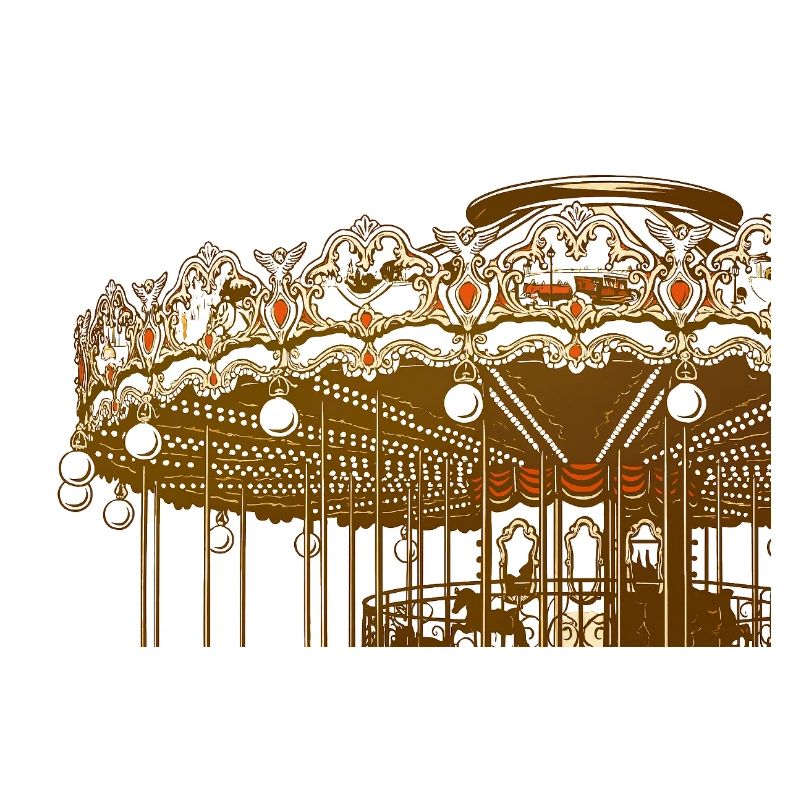 Design de carrousel vintage doré