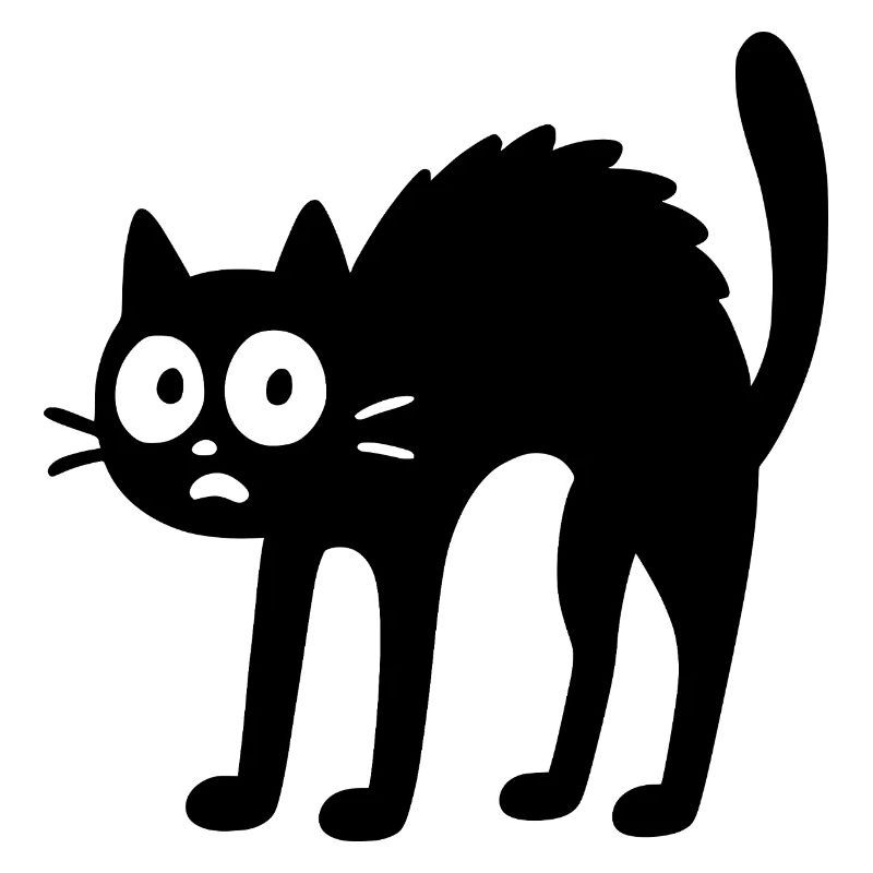 Chat noir - Conception de dessin animé amusant