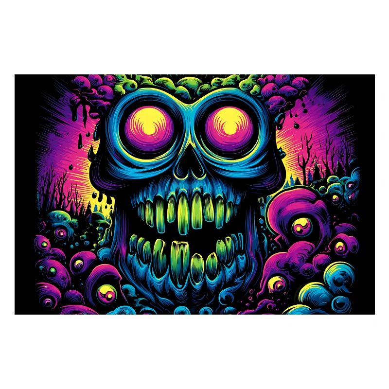 Glühender psychedelischer Schädel