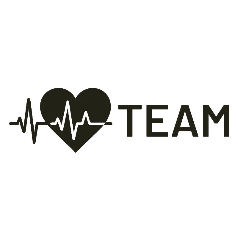 Herz-Wellensymbol mit Teamtext