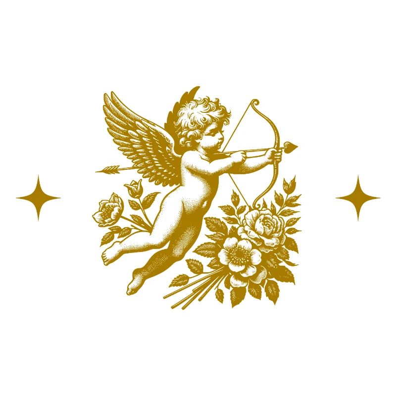 Cupid Doré et Fleurs