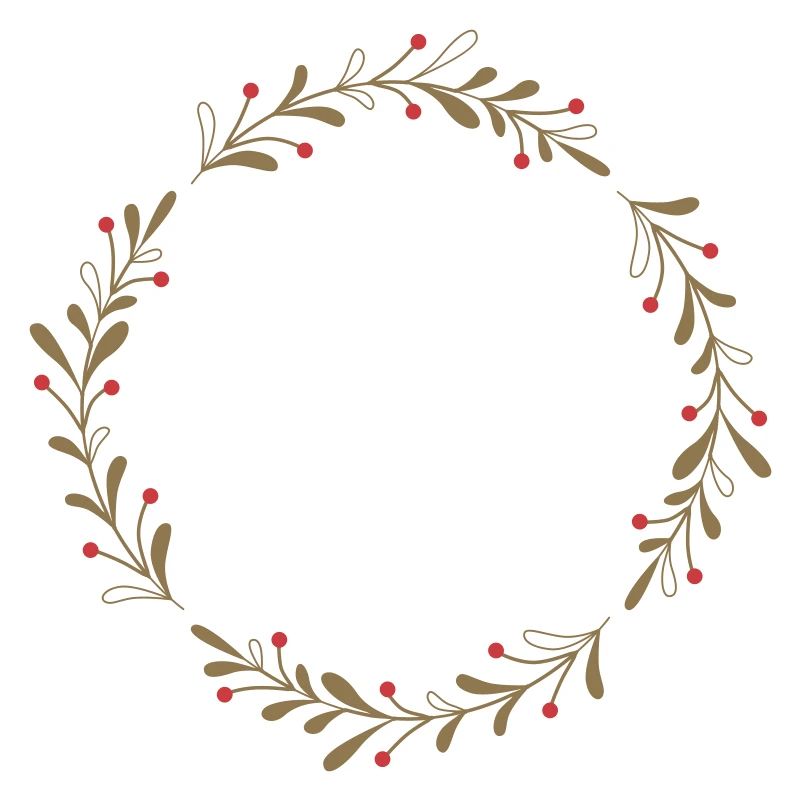 Winter wreath with red berries
