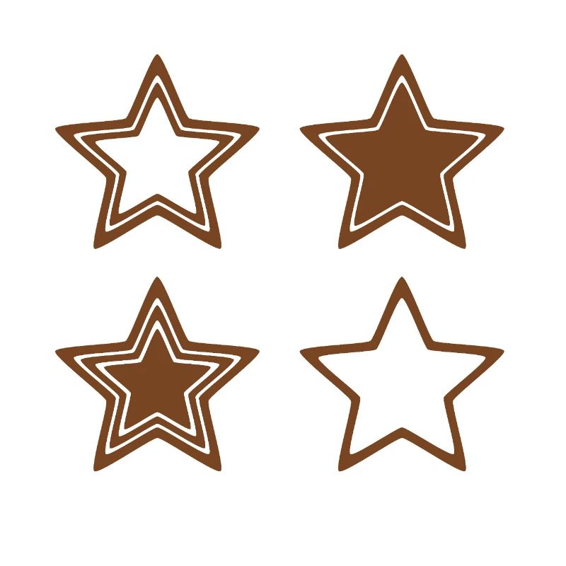 Biscuits étoilés bruns avec glaçage blanc