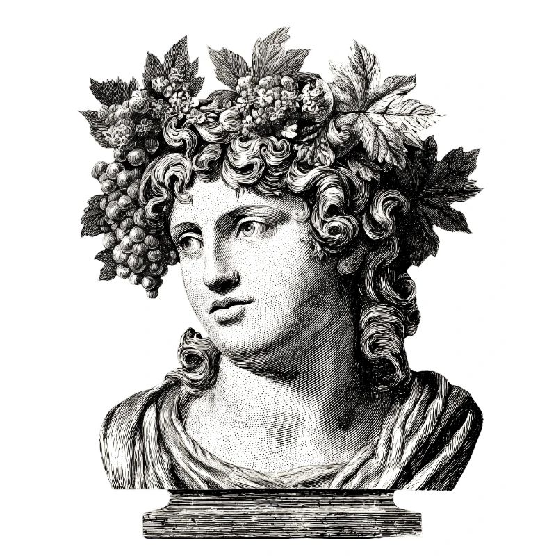 Buste antique Bacchus – Gravure classique