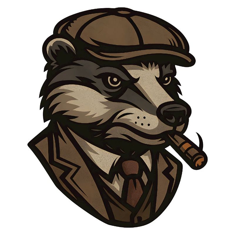 Badger Mafioso Gangster mit Zigarre
