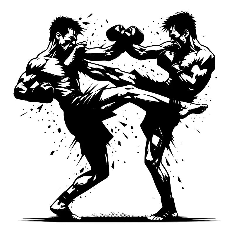 Double Strike Boxe thaïlandaise Le ring brûle violemment