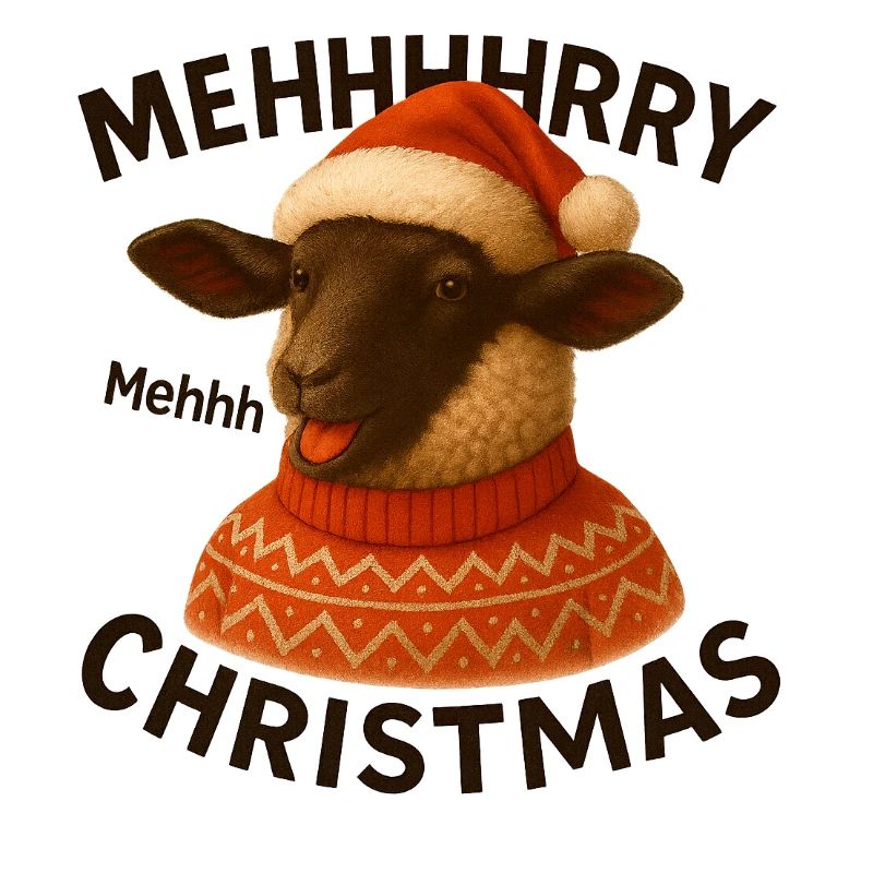 Meh Weihnachts-Schaf-Pullover