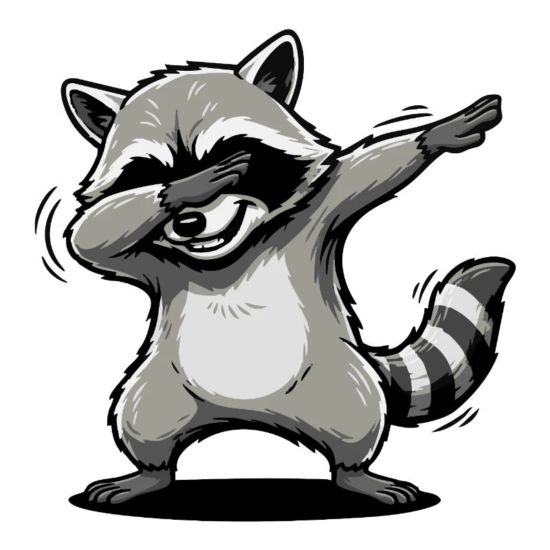 Lustiger dabbender Waschbär Cartoon