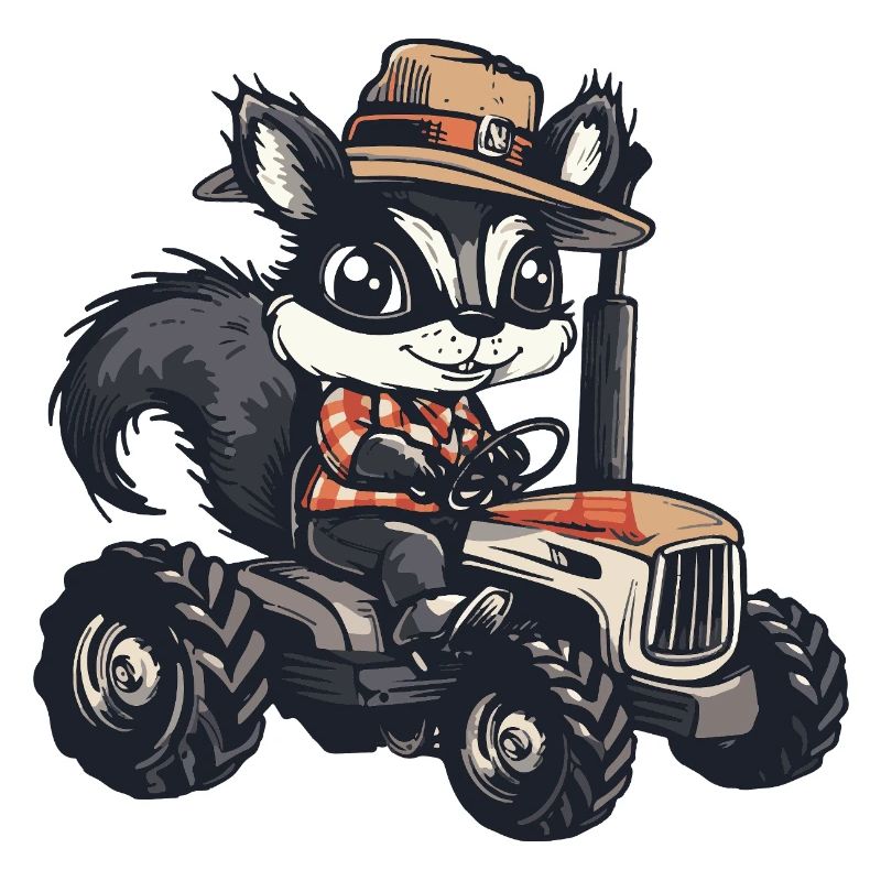Stinktier Traktor Farmer
