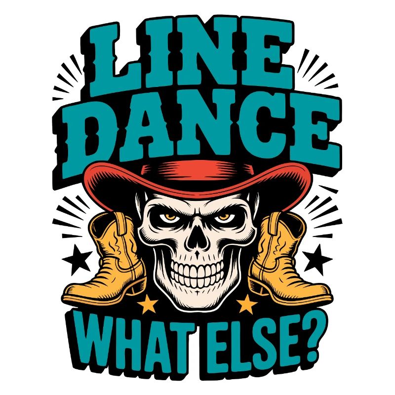 Line Dance Skull with Boots