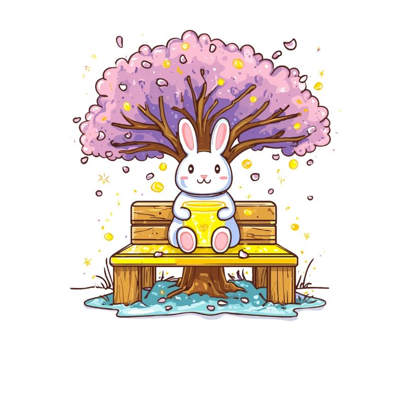 Rabbit with honey on the tree