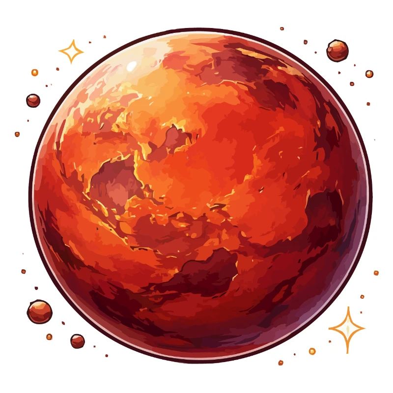Roter Planet Mars kosmische Illustration