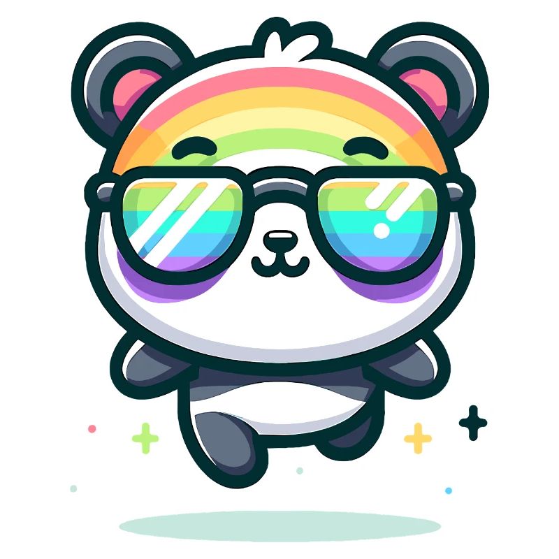 Rainbow Panda Sunglasses Summer Bear