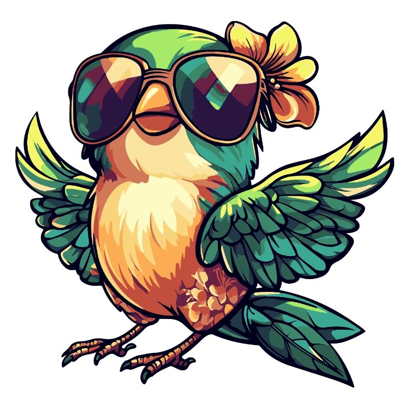 Kolibri Vogel Comic Urlaub