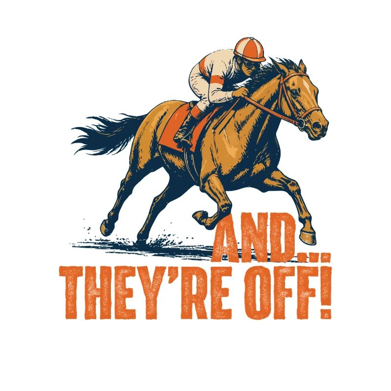 Et ils sont partis du derby de courses de chevaux drôles