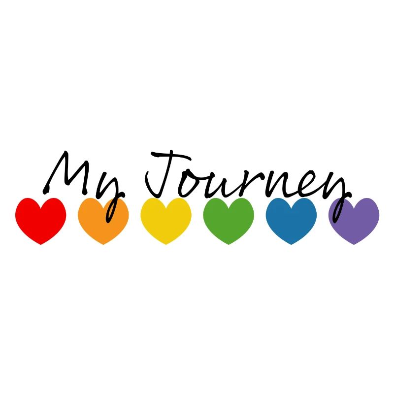 Regenbogenherzchen my journey schwarz