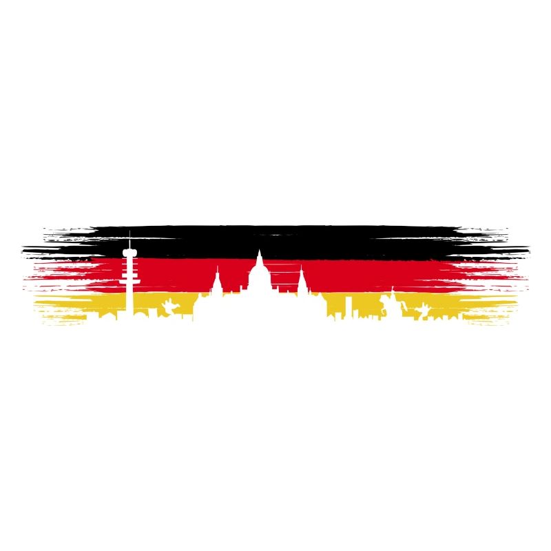 Hanover Germany Flag Lower Saxony Skyline