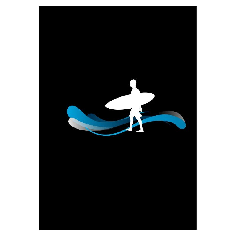Surfer silhouette on waves