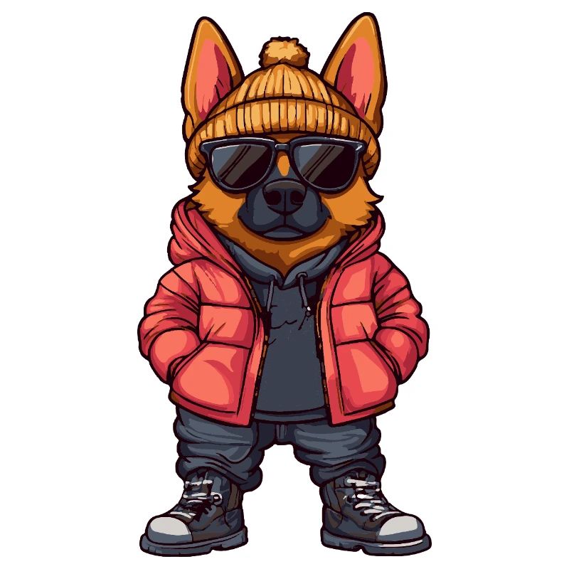Schäferhund Cool Comic