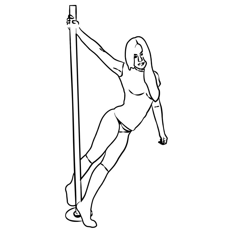 Stripperin an Stripstange Striptease Design