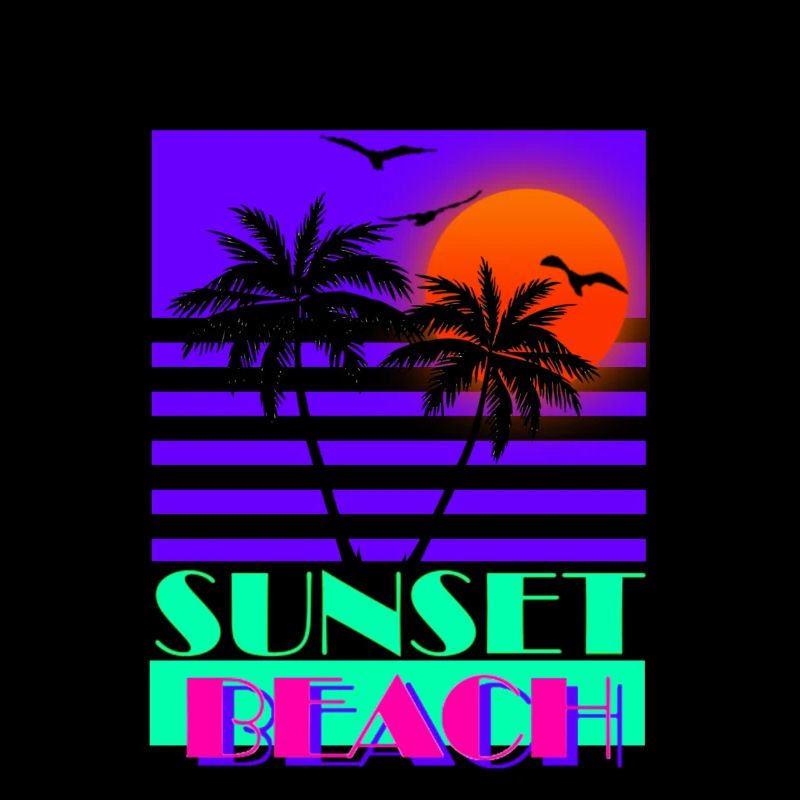 Sunset Beach 80s Purple