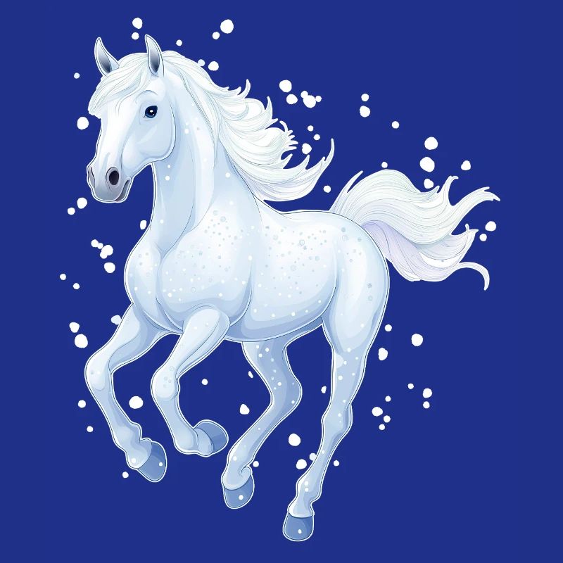 Pferd mit Schneeflocken