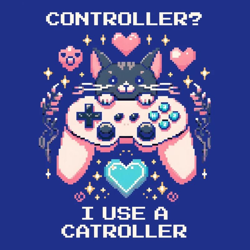 Catroller statt Controller | Katzen Gamer Witz