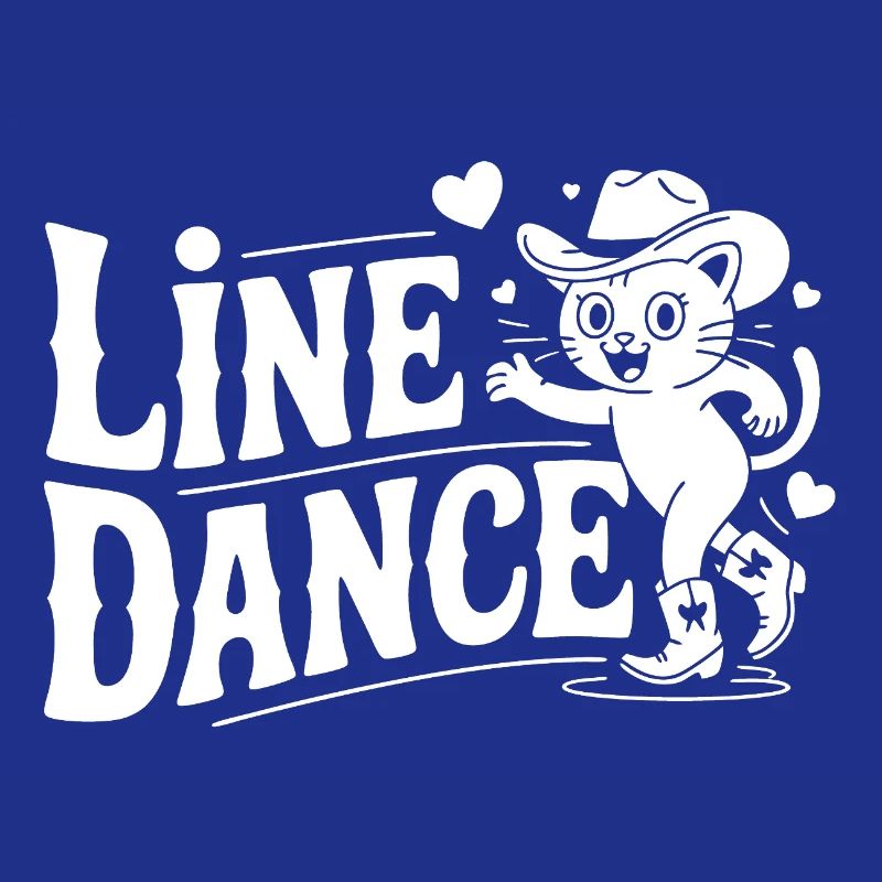 Line Dance Cat Silhouette