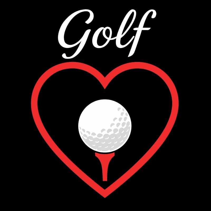 Golf Heart Love Golf