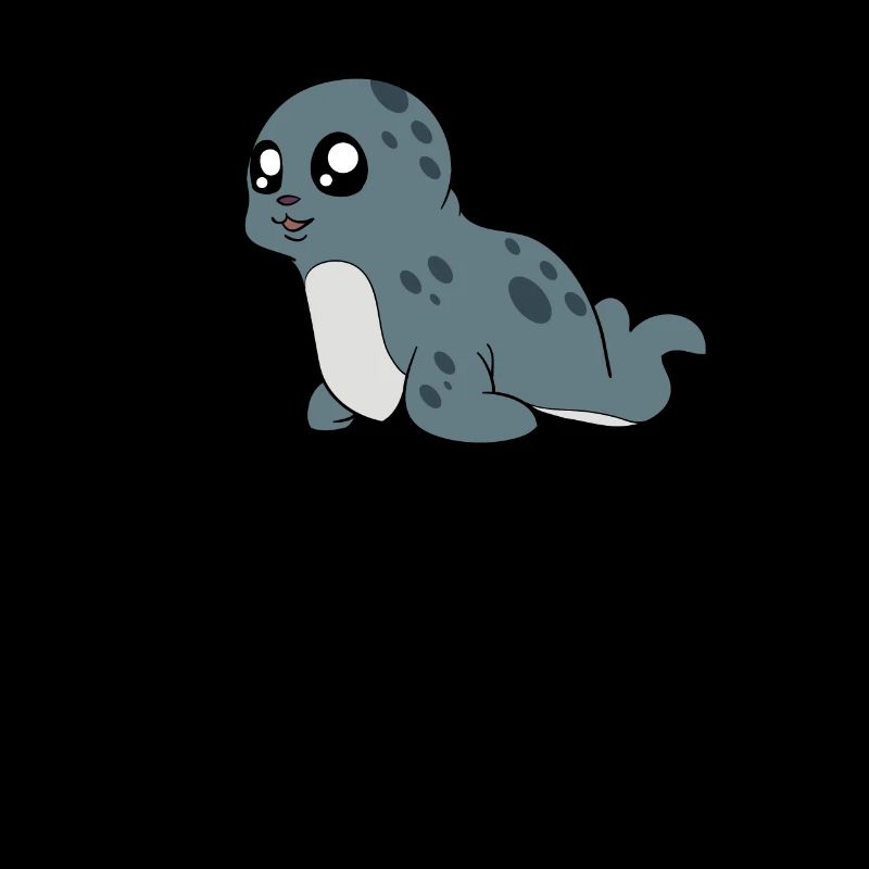 Phoque gris kawaii