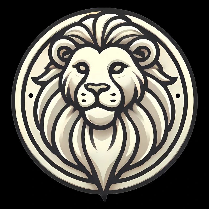 Conception d’insigne de lion stylisé