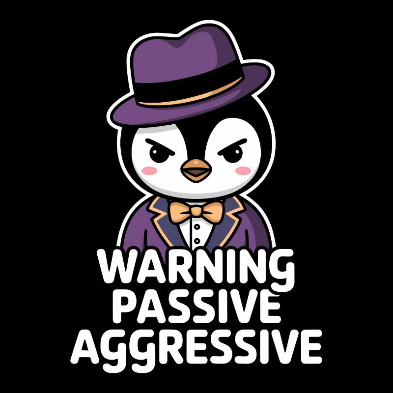 Warnung Passiv Aggressiv Pinguin Outfit Mit Hut