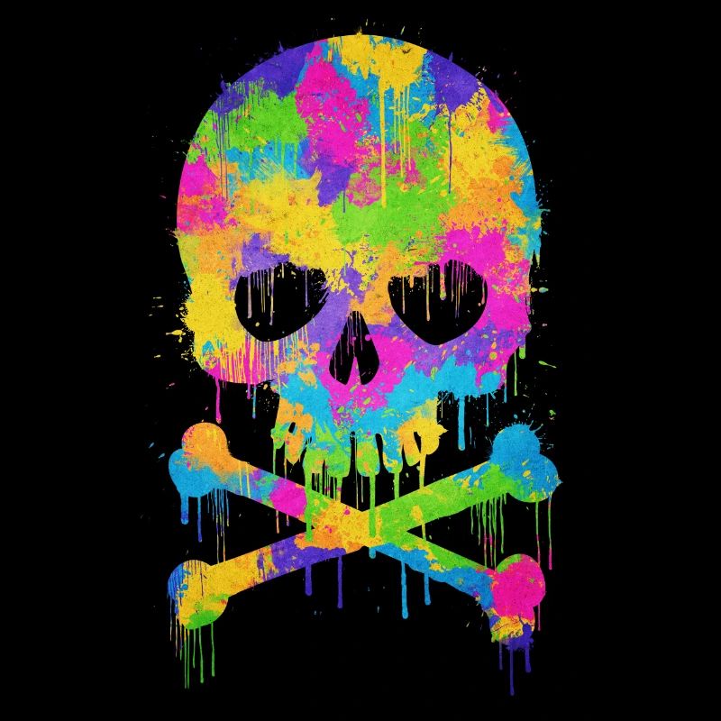 Trendy & Cool Abstract Graffiti Skull