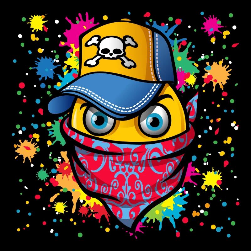 Maske und Graffiti
