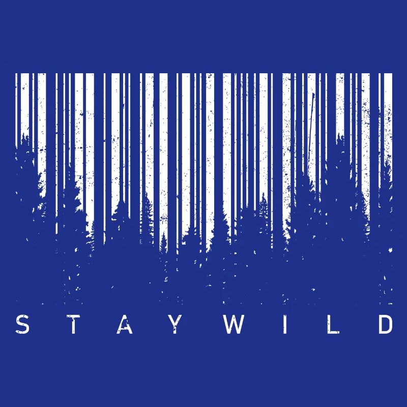 Silhouette de code-barres forestière