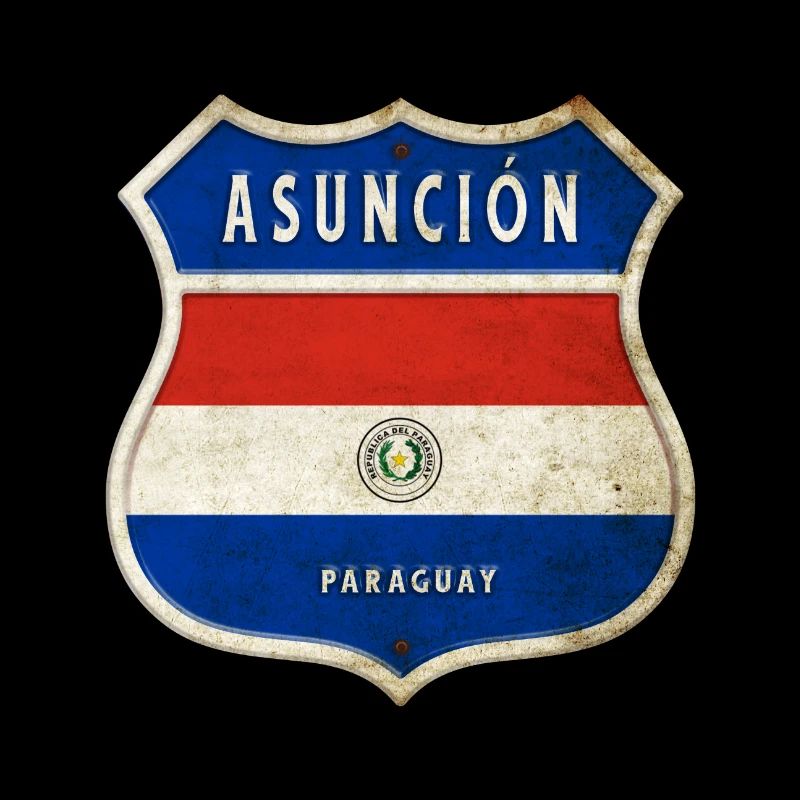 Asunción Paraguay Wappen Flaggen Design