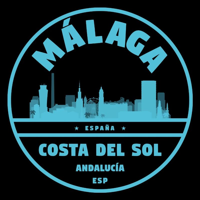 Málaga Coastal Skyline Blue Logo