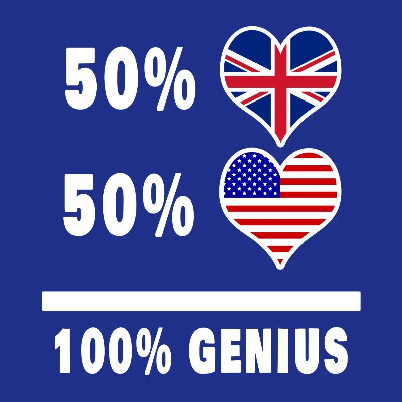 Drapeau 100% Genius des États-Unis et du Royaume-Uni