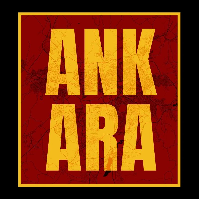 Ankara Lettres majuscules Jaune Rouge