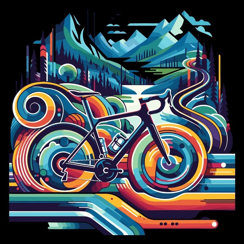 Fahrrad mit wellenförmigen Linien