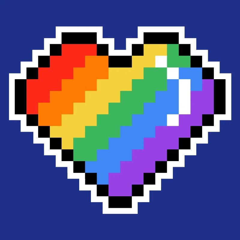 Pixel Rainbow Heart