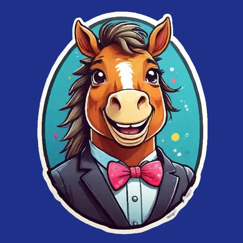 Cheval élégant en costume